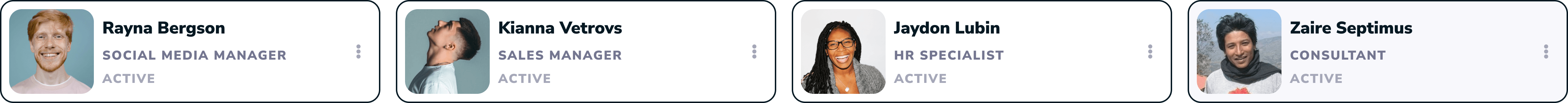 A row of tap2link profile previews.