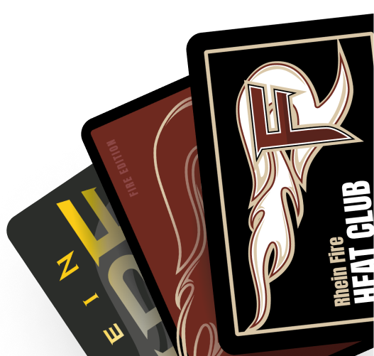 Three custom designed cards from our partner Rhein Fire.