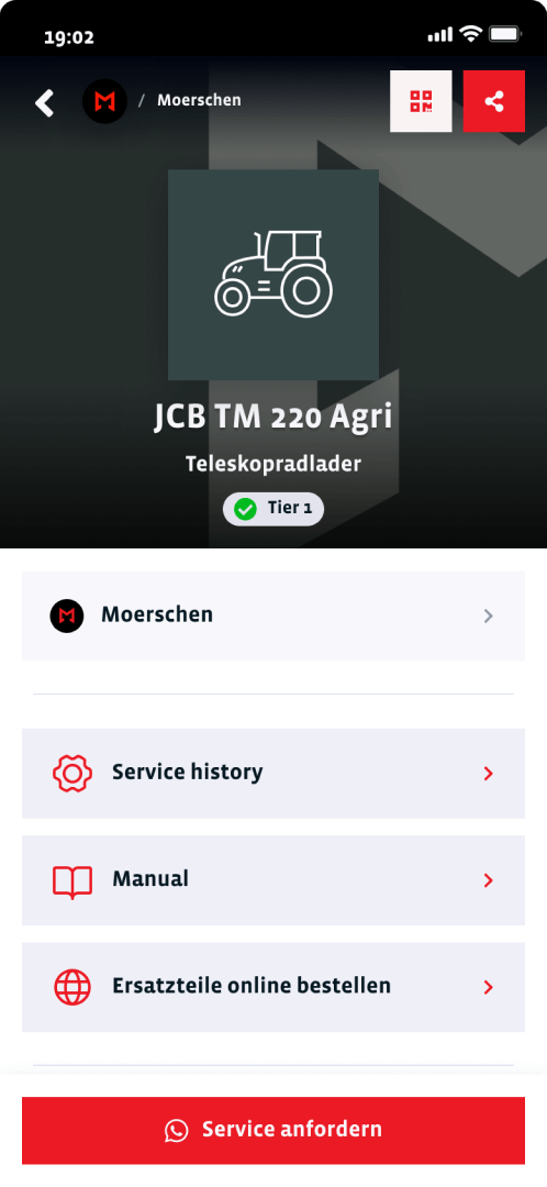 A Moerschen profile from the tap2link app.